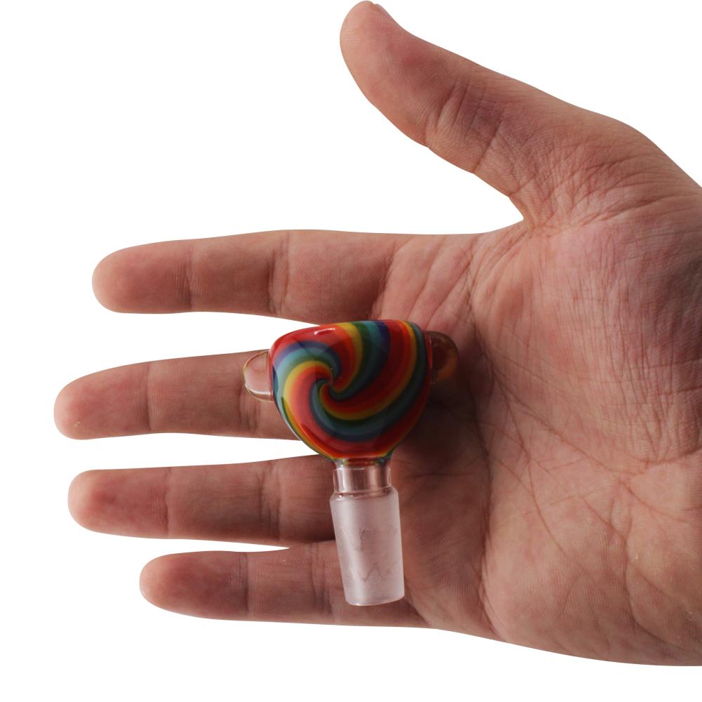 14 mm Male Wave Bowl With Handle-Mix Color