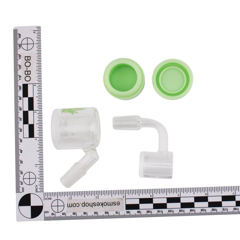 14mm Male 90 Degree aLeaf Kit Reclaimer Glass Terp Slurper-Green