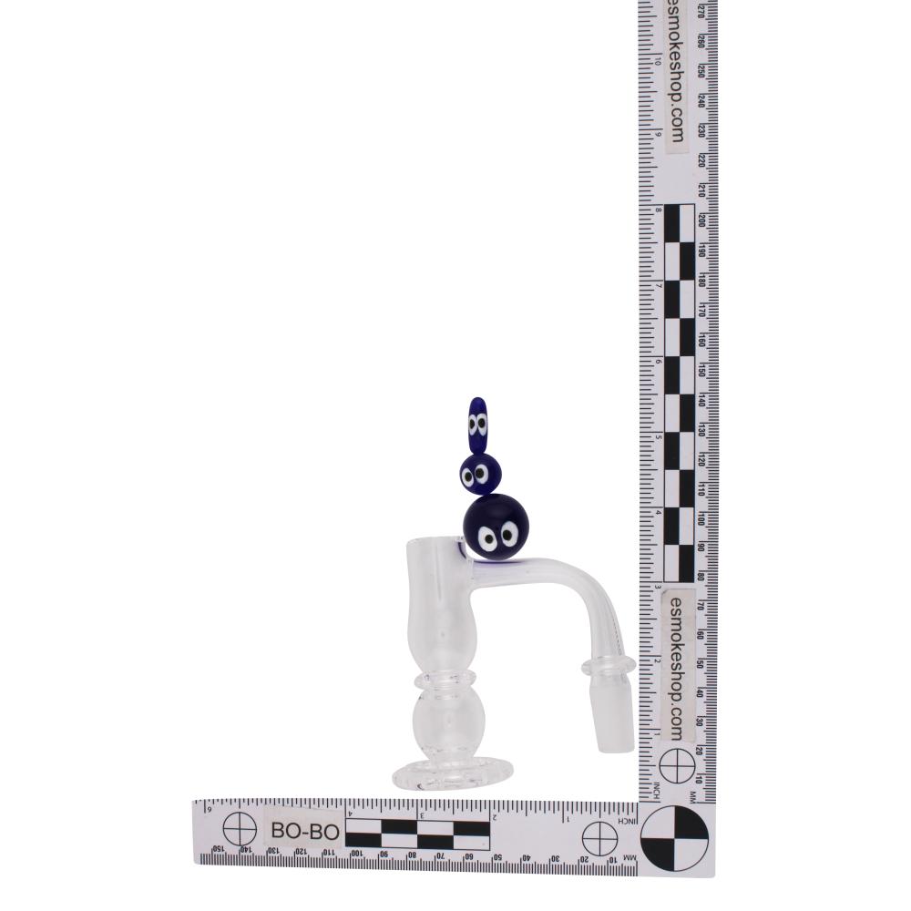 14mm Male 90 Degree Angle Eyes Design Glass Terp Slurper-Blue