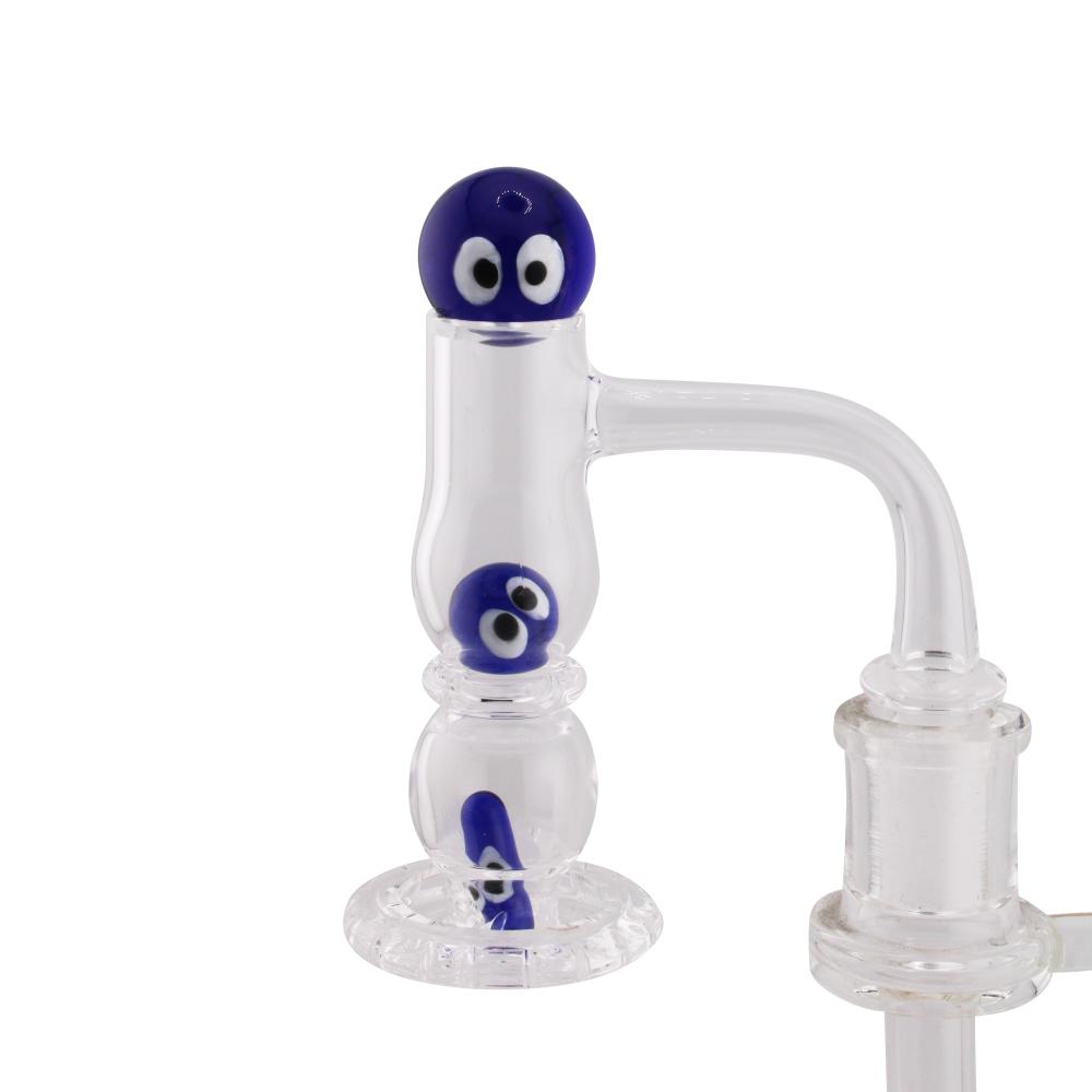 14mm Male 90 Degree Angle Eyes Design Glass Terp Slurper-Blue