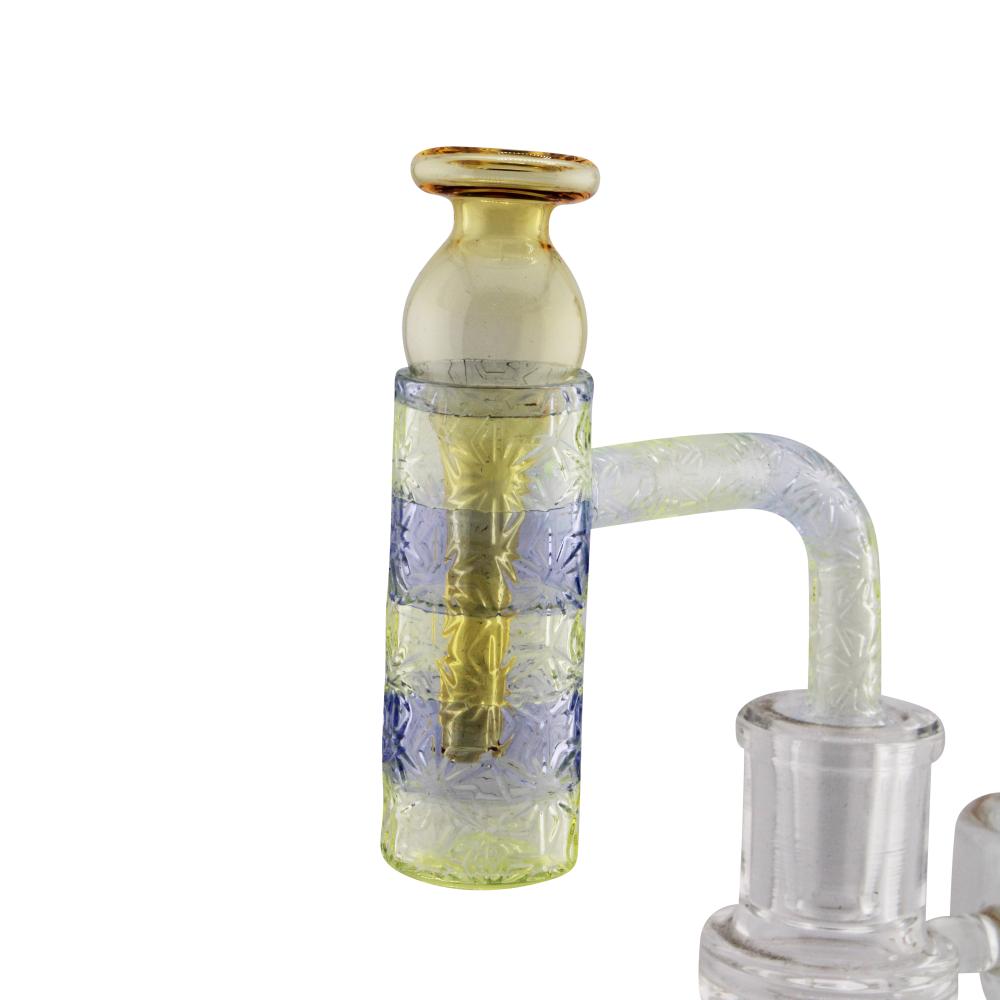 14mm Male 90 Degree Angle Line Design Glass Banger-Yellow