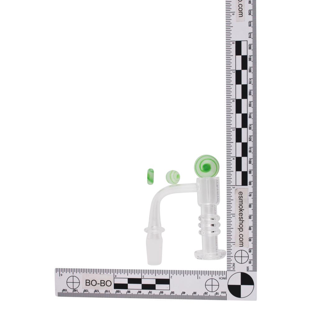 14mm Male 90 Degree Angle Spiral Swirl Glass Terp Slurper-Green