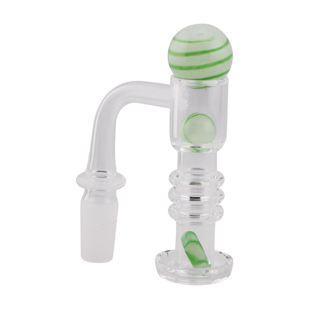 14mm Male 90 Degree Angle Spiral Swirl Glass Terp Slurper-Green