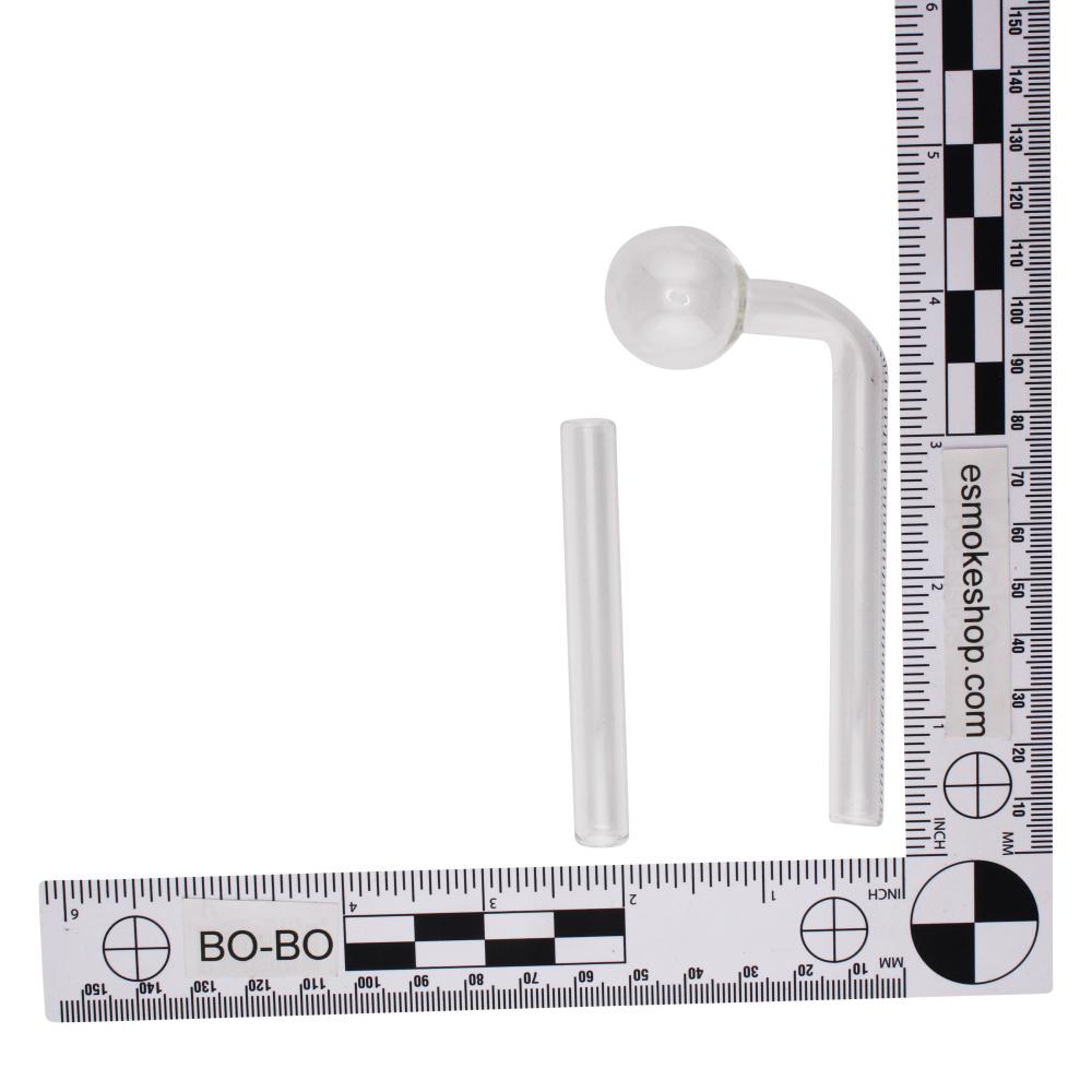 4.2" Thick Pyrex Glass Oil Burner Bubbler-Clear