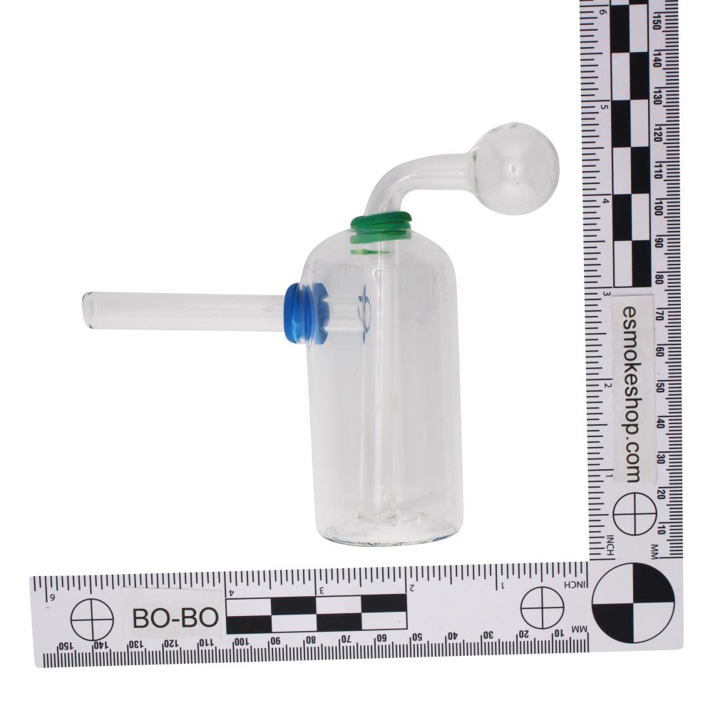 4.2" Thick Pyrex Glass Oil Burner Bubbler-Clear