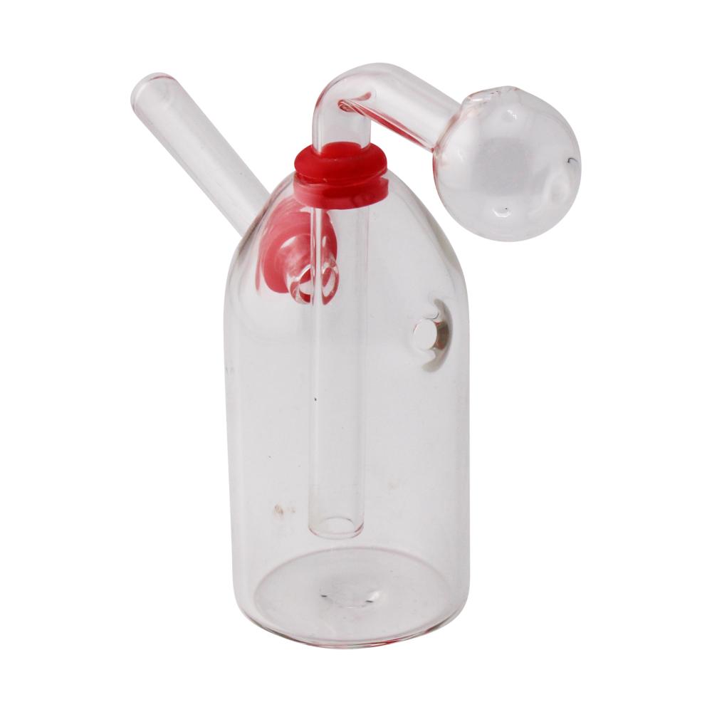 4.2" Thick Pyrex Glass Oil Burner Bubbler-Clear