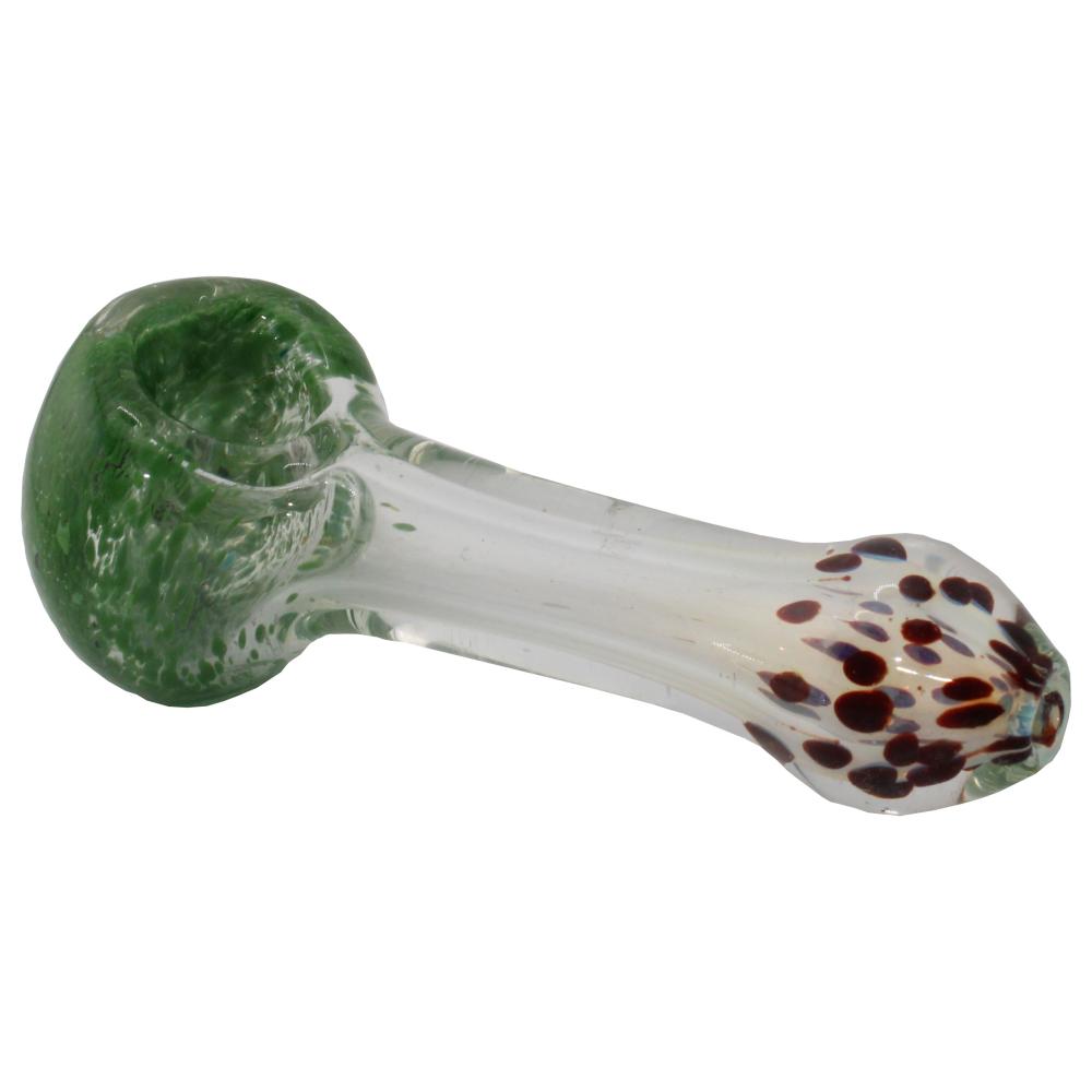4.3'' Glow Glass Hand Pipe - Clear Green