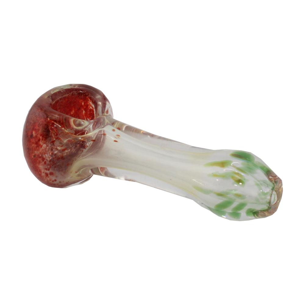 4.3'' Glow Glass Hand Pipe - Clear Brown