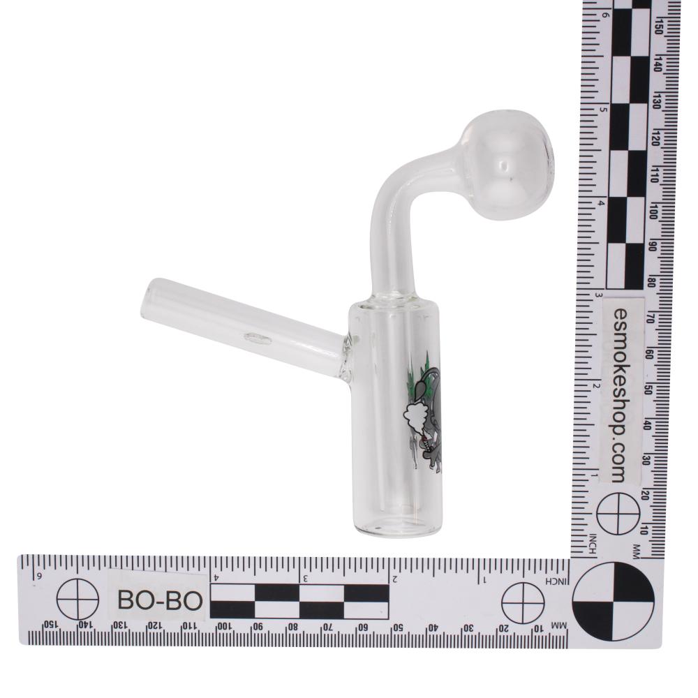 4.4" Thick Pyrex Glass Oil Burner Bubbler-Clear