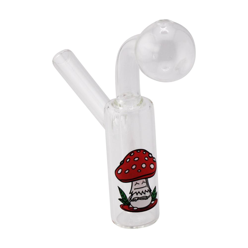 4.4" Thick Pyrex Glass Oil Burner Bubbler-Clear