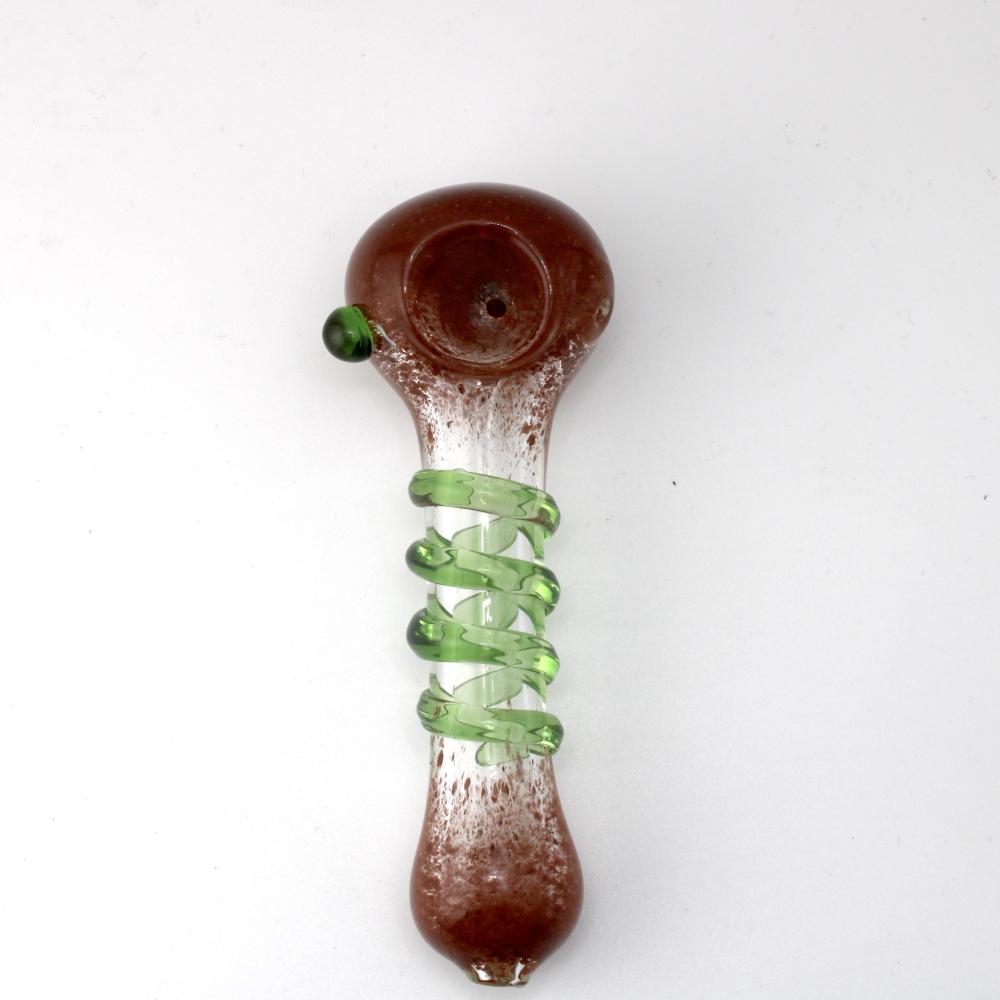 4.5'' Spiral Glass Hand Pipe - Brown