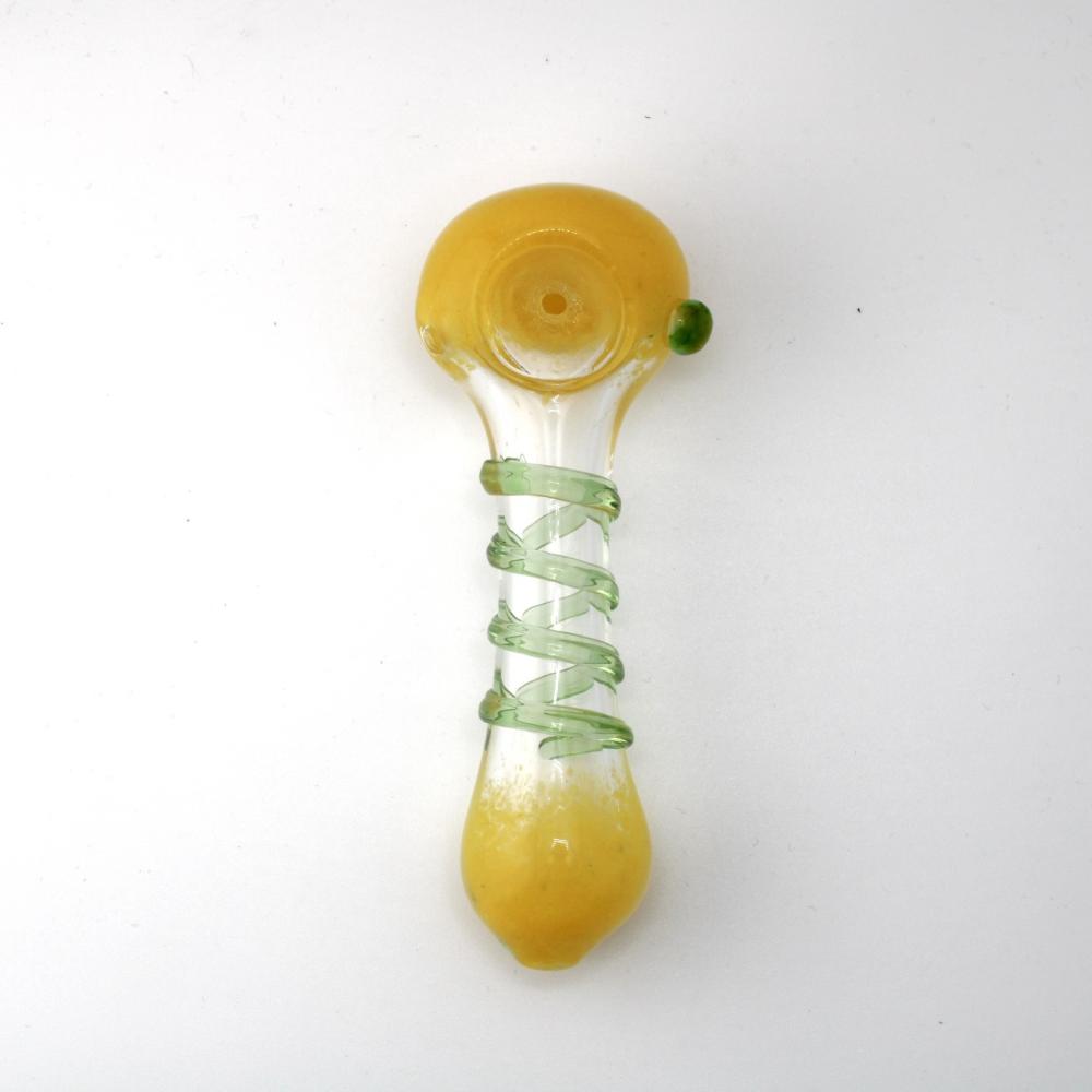 4.5'' Spiral Glass Hand Pipe - Yellow