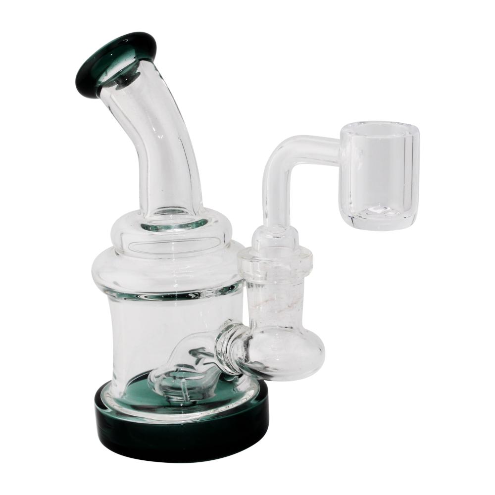 5" Emerald Flow Thick Pyrex Glass Water Pipe-Green