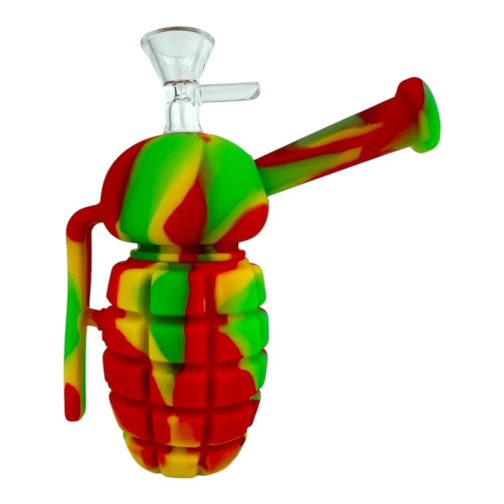 5" Silicone Grenade Water Pipe - Red