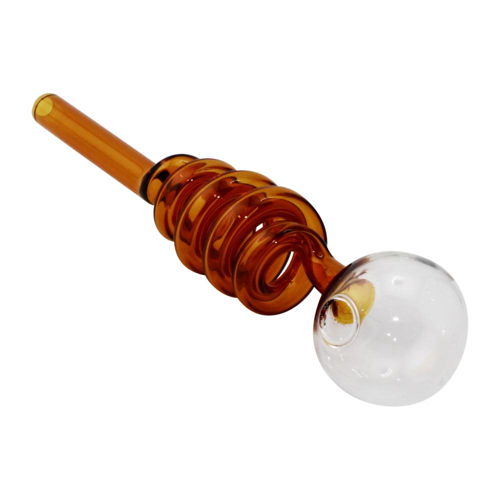 5.5" Spiral Thick Pyrex Glass Oil Burner Pipe-Brown