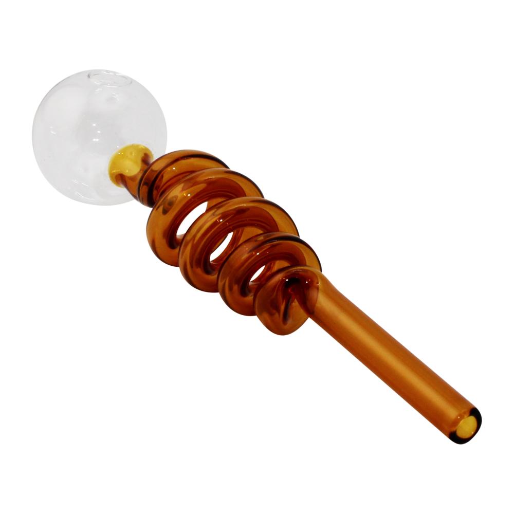 5.5" Spiral Thick Pyrex Glass Oil Burner Pipe-Brown