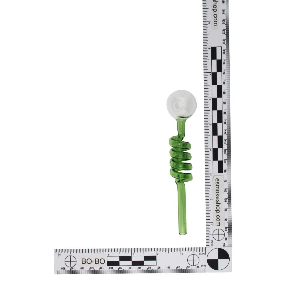 5.5" Spiral Thick Pyrex Glass Oil Burner Pipe-Green