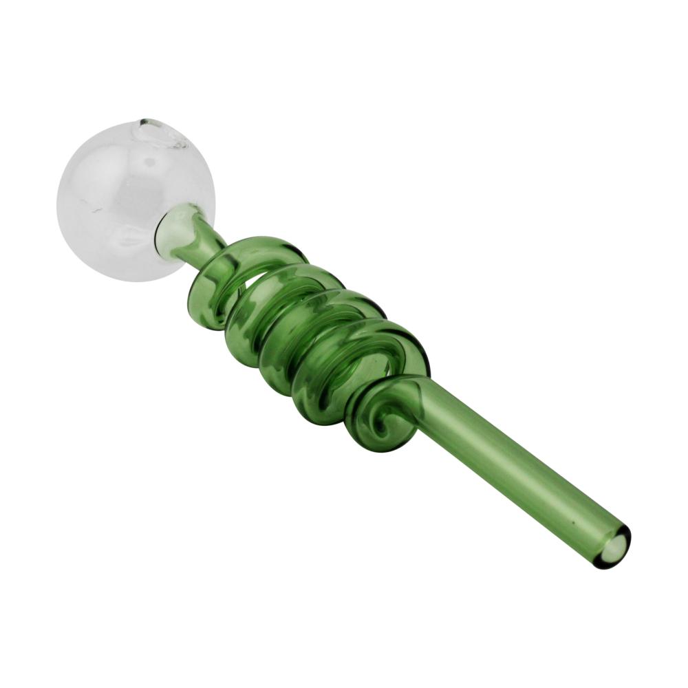 5.5" Spiral Thick Pyrex Glass Oil Burner Pipe-Green