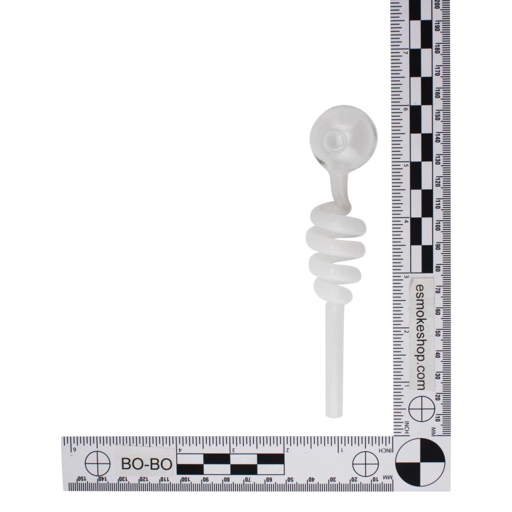 5.5" Spiral Thick Pyrex Glass Oil Burner Pipe-White