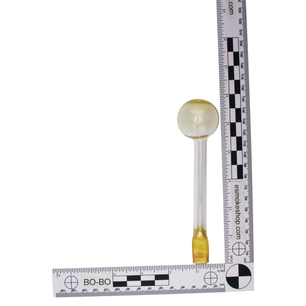 6" Amber Thick Pyrex Glass Oil Burner Pipe-Brown