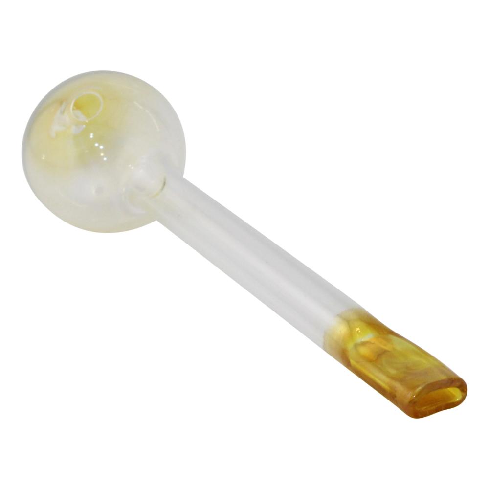 6" Amber Thick Pyrex Glass Oil Burner Pipe-Brown