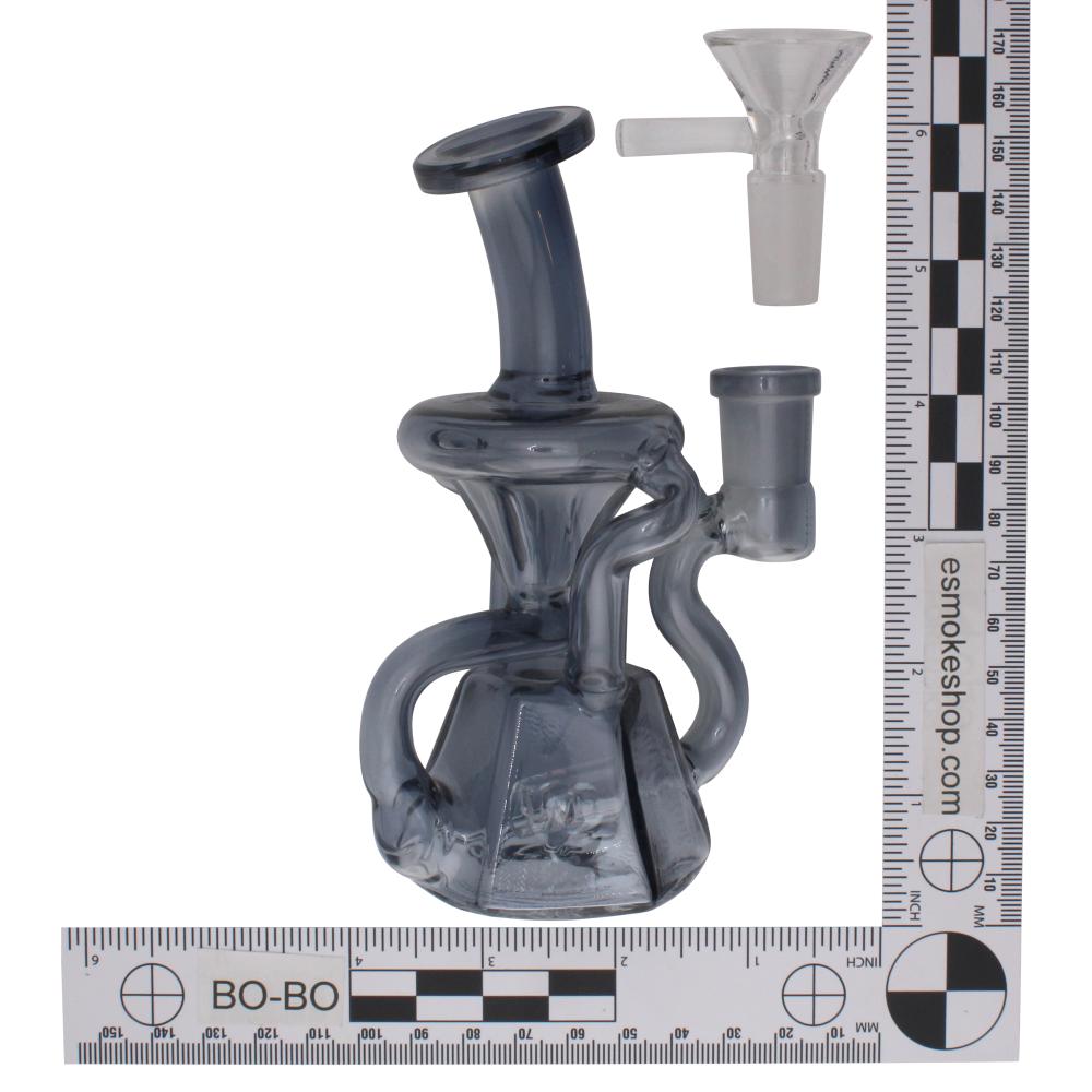 6" Onyx Twist Thick Pyrex Glass Water Pipe-Black