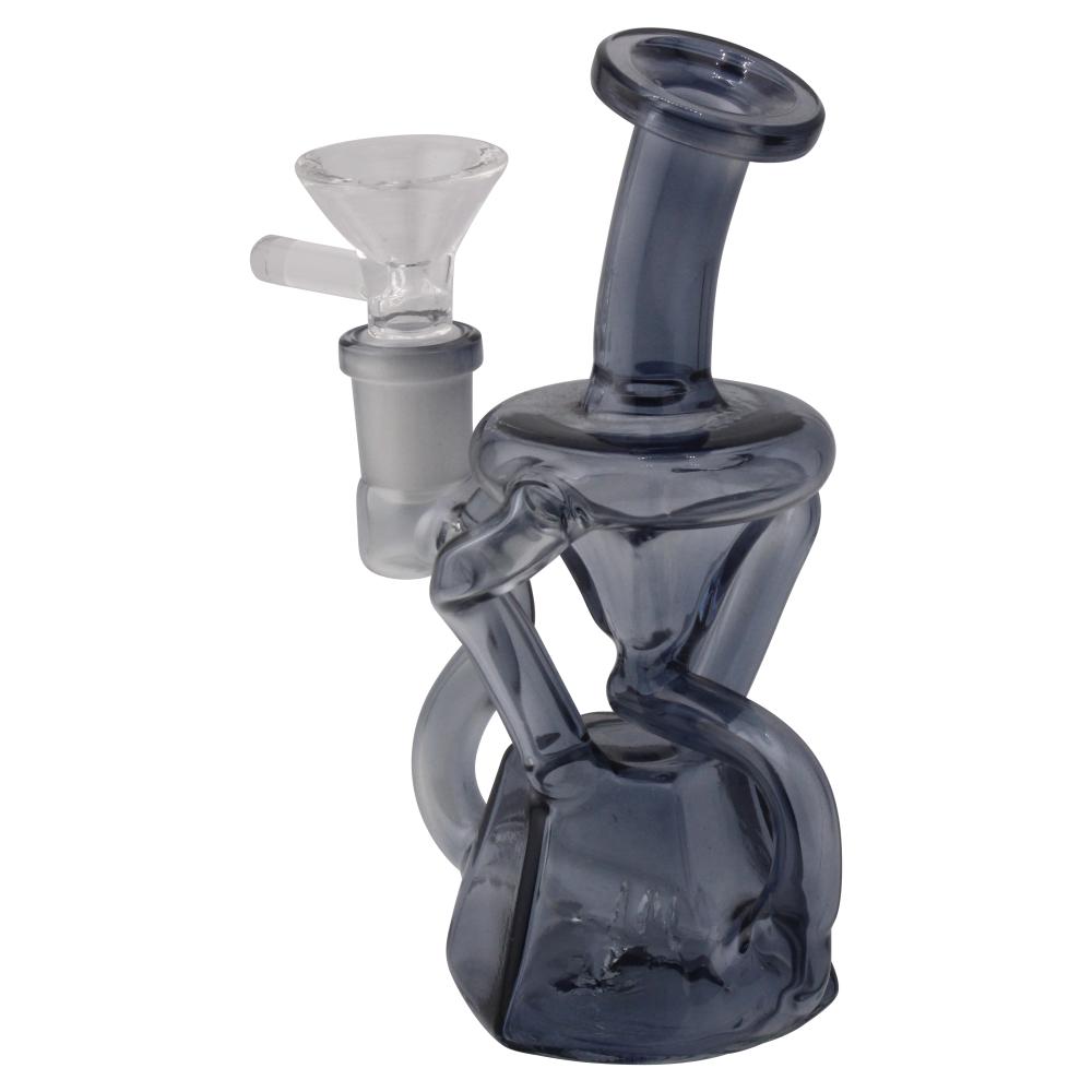 6" Onyx Twist Thick Pyrex Glass Water Pipe-Black