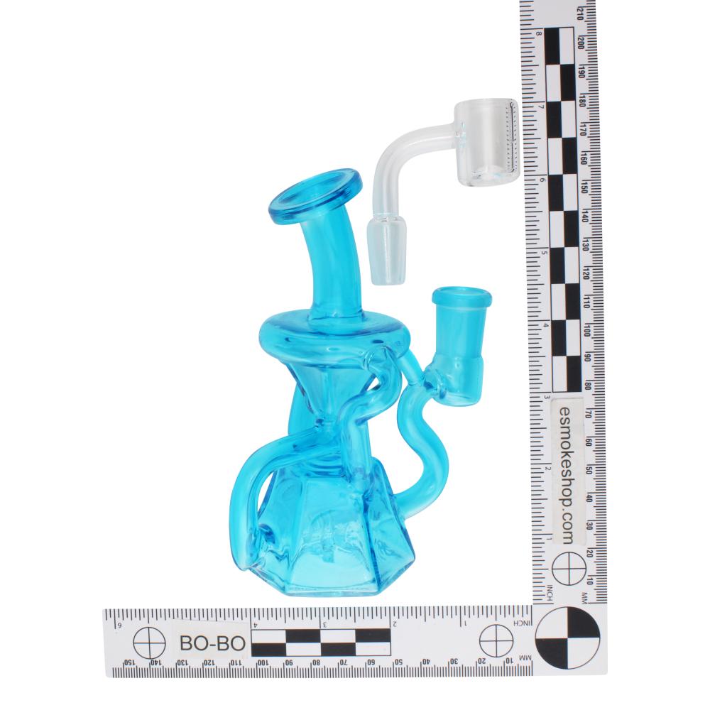 6" Onyx Twist Thick Pyrex Glass Water Pipe-Blue
