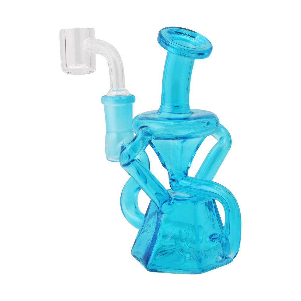 6" Onyx Twist Thick Pyrex Glass Water Pipe-Blue