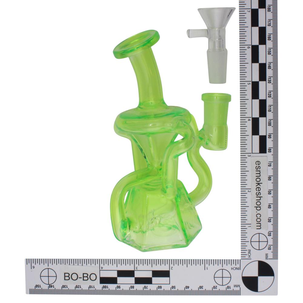 6" Onyx Twist Thick Pyrex Glass Water Pipe-Light Green