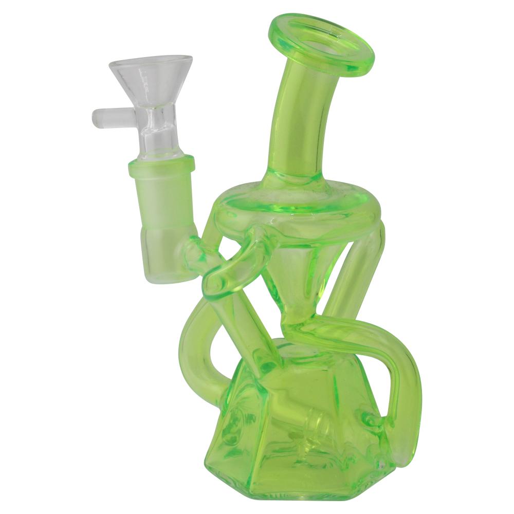 6" Onyx Twist Thick Pyrex Glass Water Pipe-Light Green