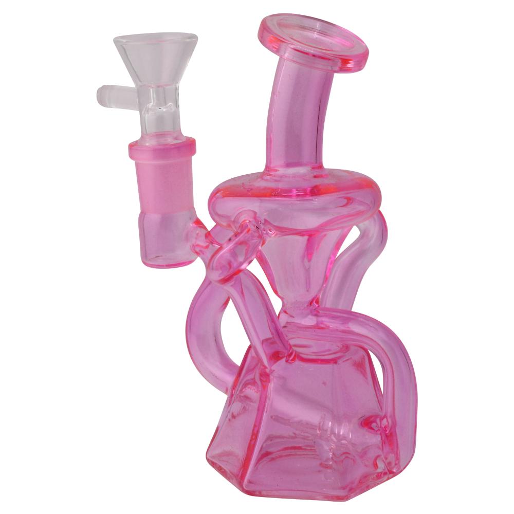 6" Onyx Twist Thick Pyrex Glass Water Pipe-Pink