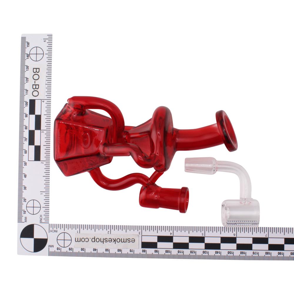 6" Onyx Twist Thick Pyrex Glass Water Pipe-Red