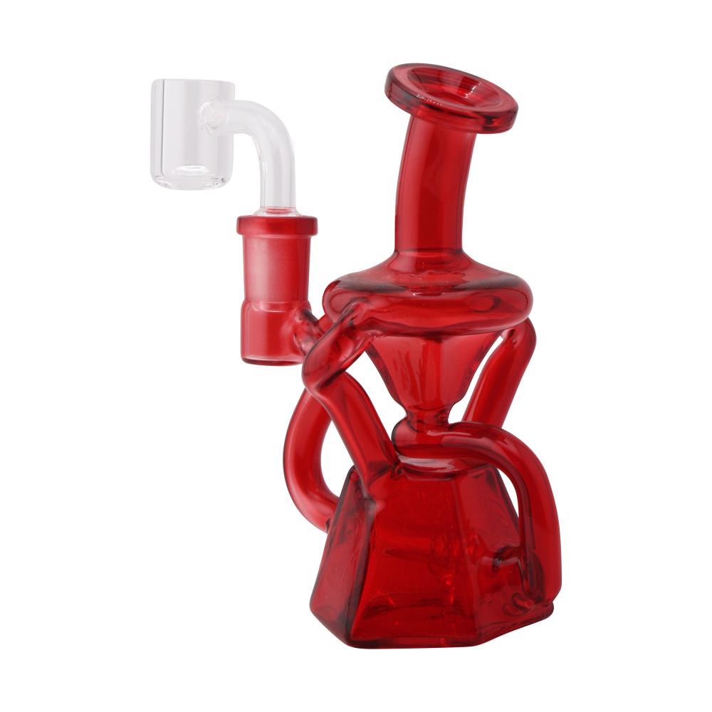 6" Onyx Twist Thick Pyrex Glass Water Pipe-Red