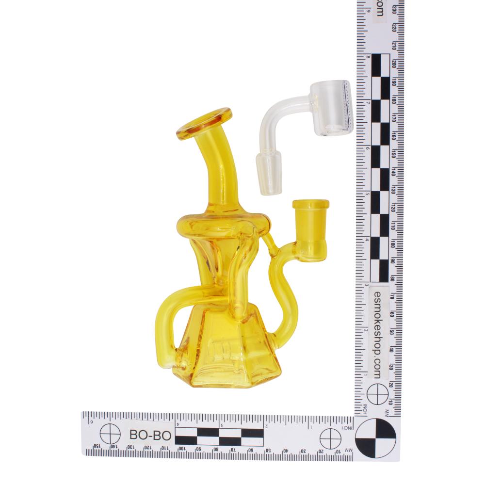 6" Onyx Twist Thick Pyrex Glass Water Pipe-Yellow