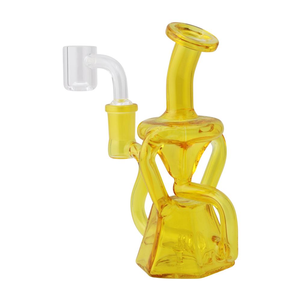 6" Onyx Twist Thick Pyrex Glass Water Pipe-Yellow