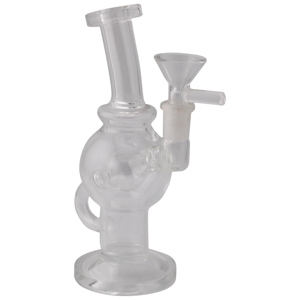 6" Orb Thick Pyrex Glass Water Pipe-Clear