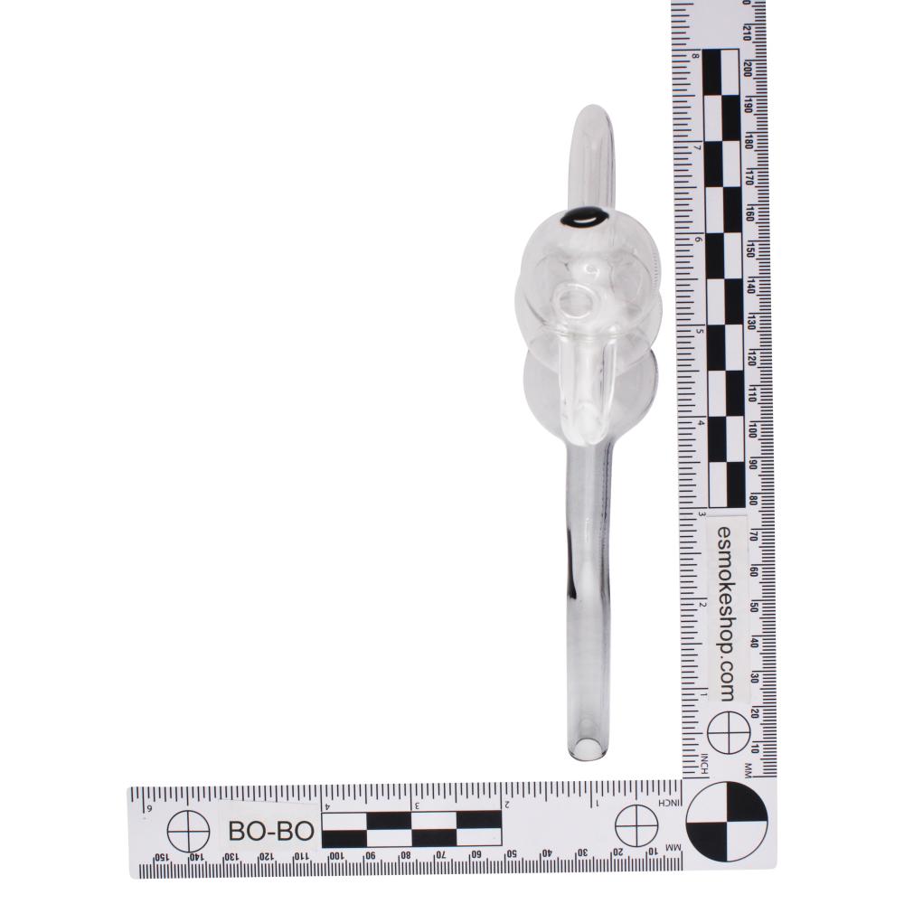 6" Thick Pyrex Glass Oil Burner Bubbler-Black