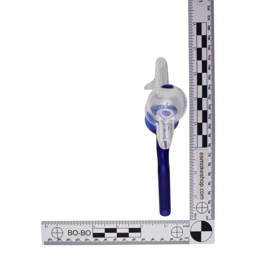 6" Thick Pyrex Glass Oil Burner Bubbler-Blue