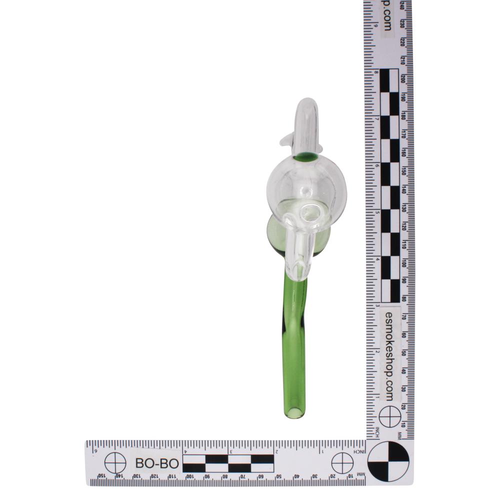6" Thick Pyrex Glass Oil Burner Bubbler-Green