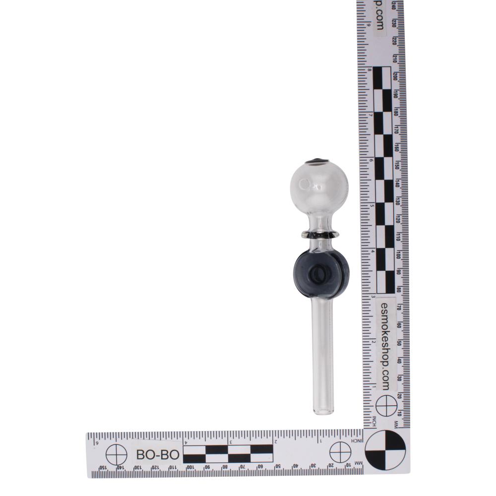 6" Thick Pyrex Round Bowl Glass Oil Burner Pipe-Black