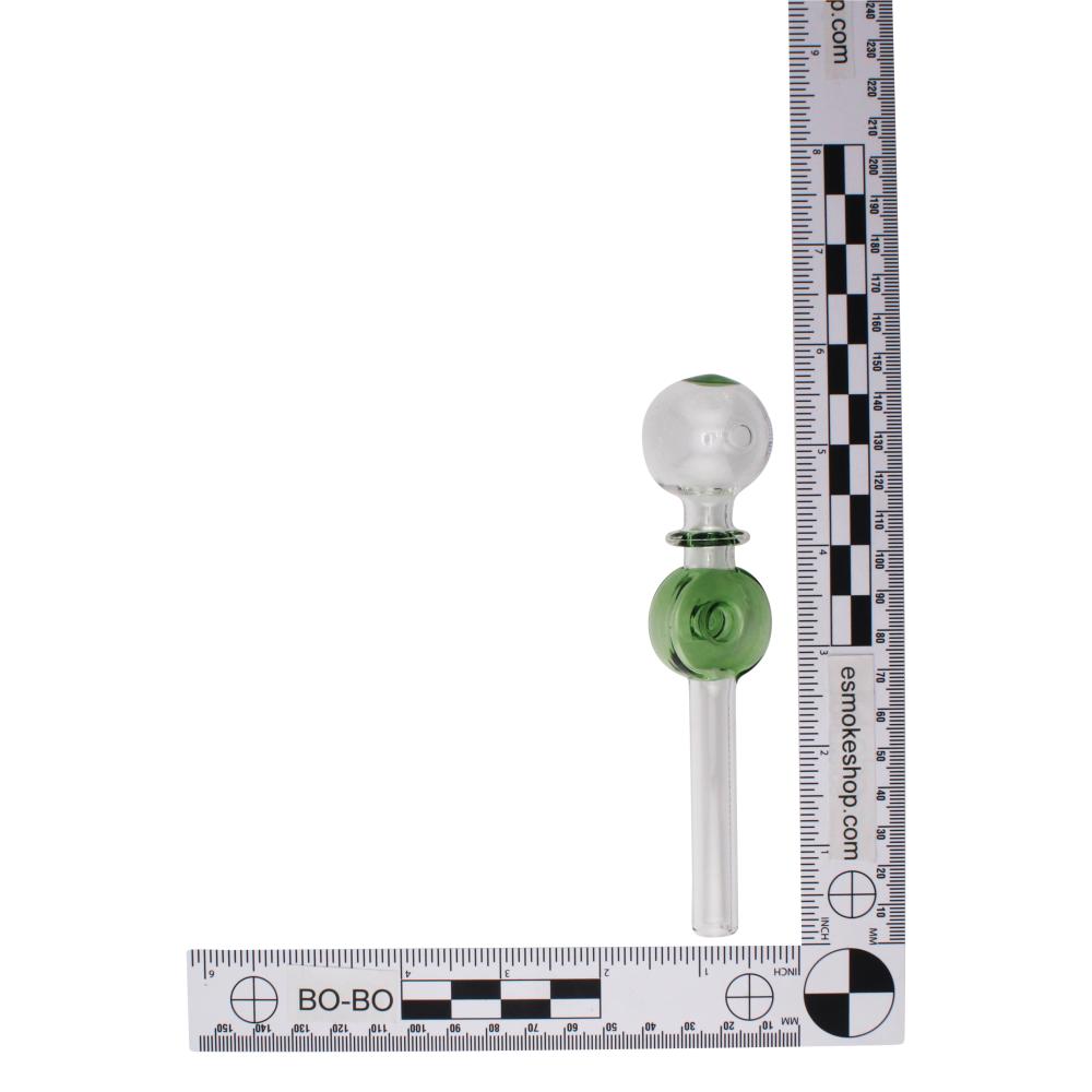 6" Thick Pyrex Round Bowl Glass Oil Burner Pipe-Green