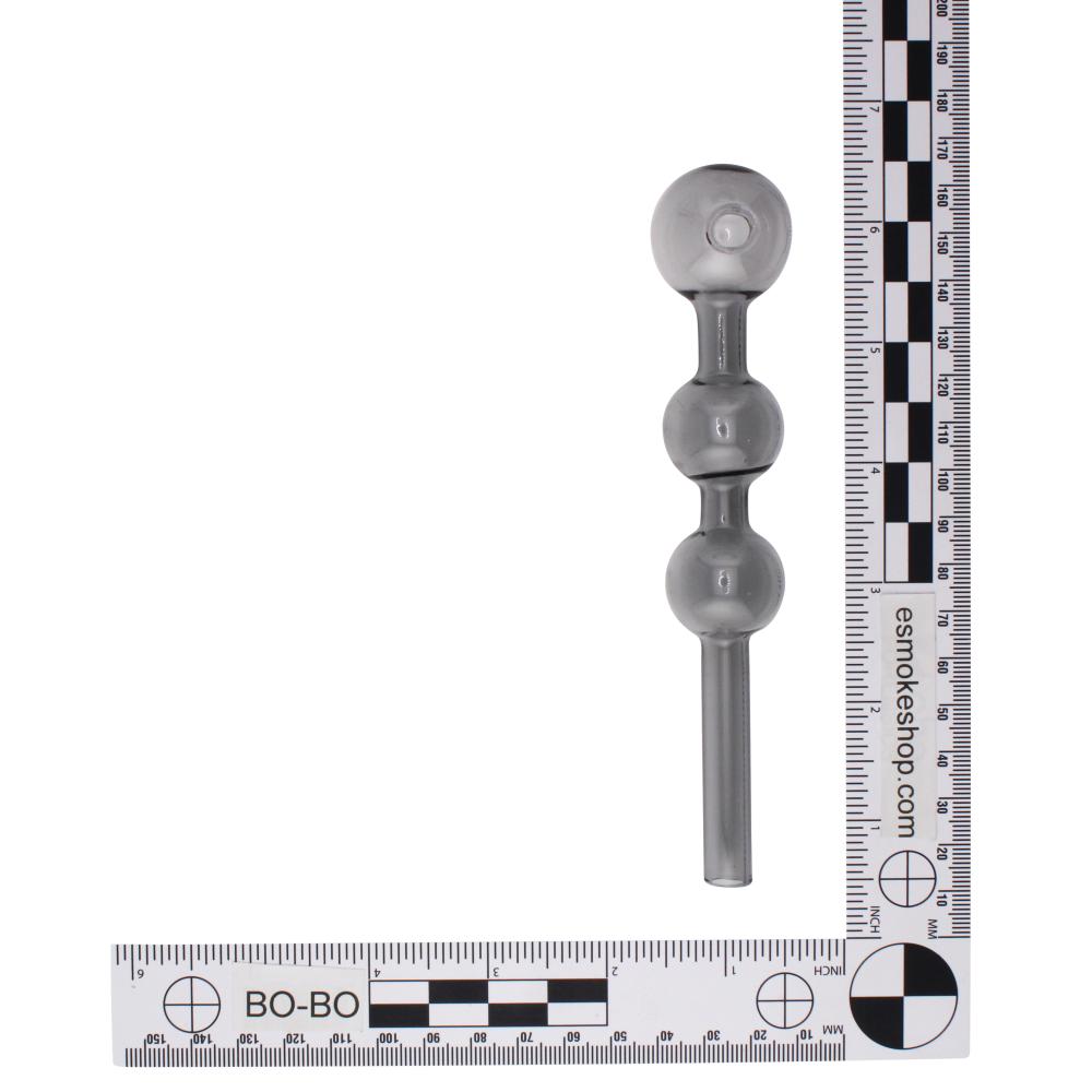 6" Thick Pyrex Triple Bowl Glass Oil Burner Pipe-Black