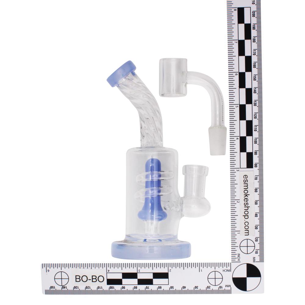 6.5" Arctic Twist Thick Pyrex Glass Water Pipe-Blue