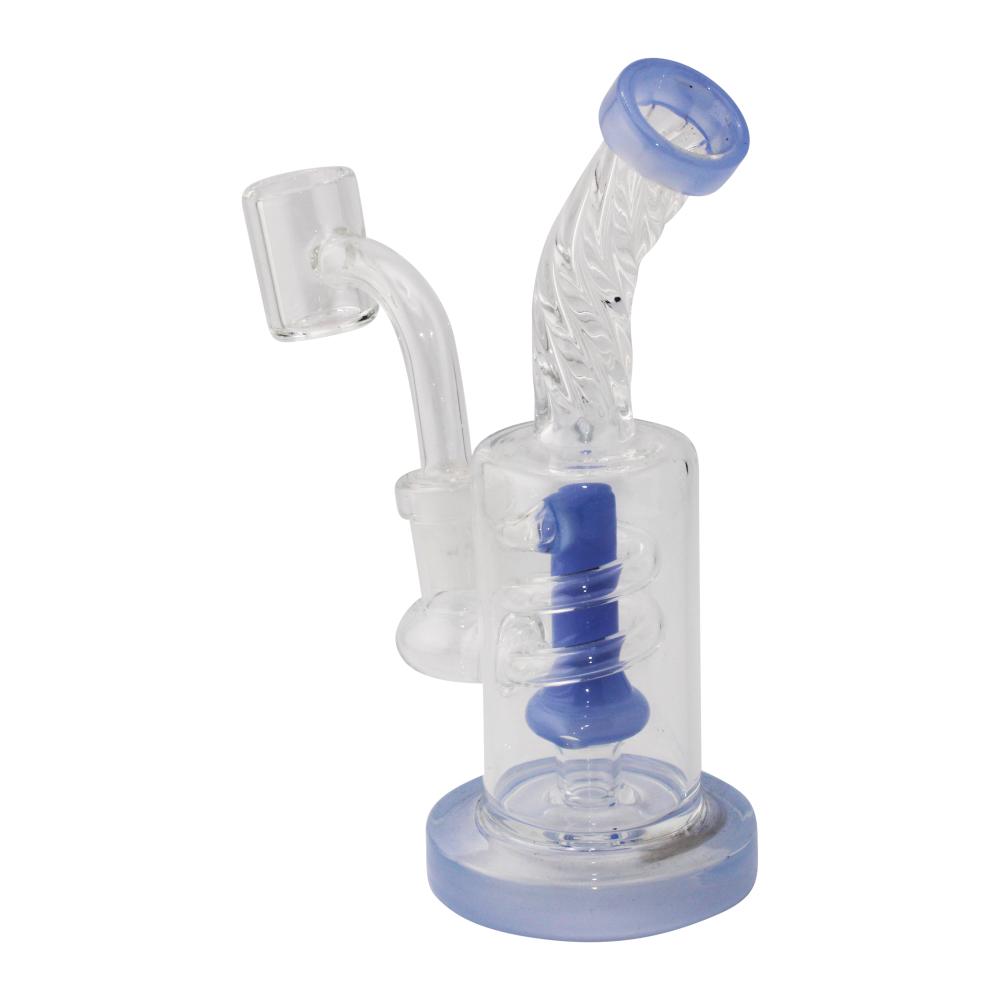 6.5" Arctic Twist Thick Pyrex Glass Water Pipe-Blue
