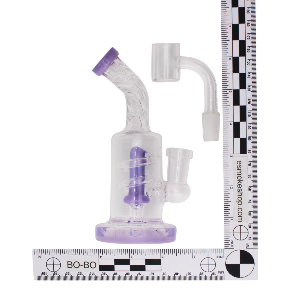6.5" Arctic Twist Thick Pyrex Glass Water Pipe-Purple