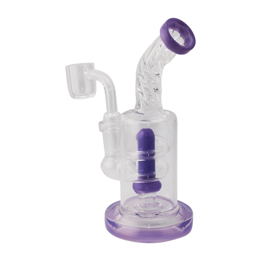 6.5" Arctic Twist Thick Pyrex Glass Water Pipe-Purple