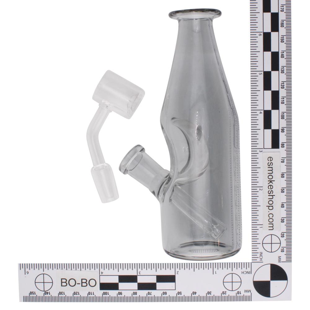 6.5" Bottle Thick Pyrex Glass Water Pipe-Black