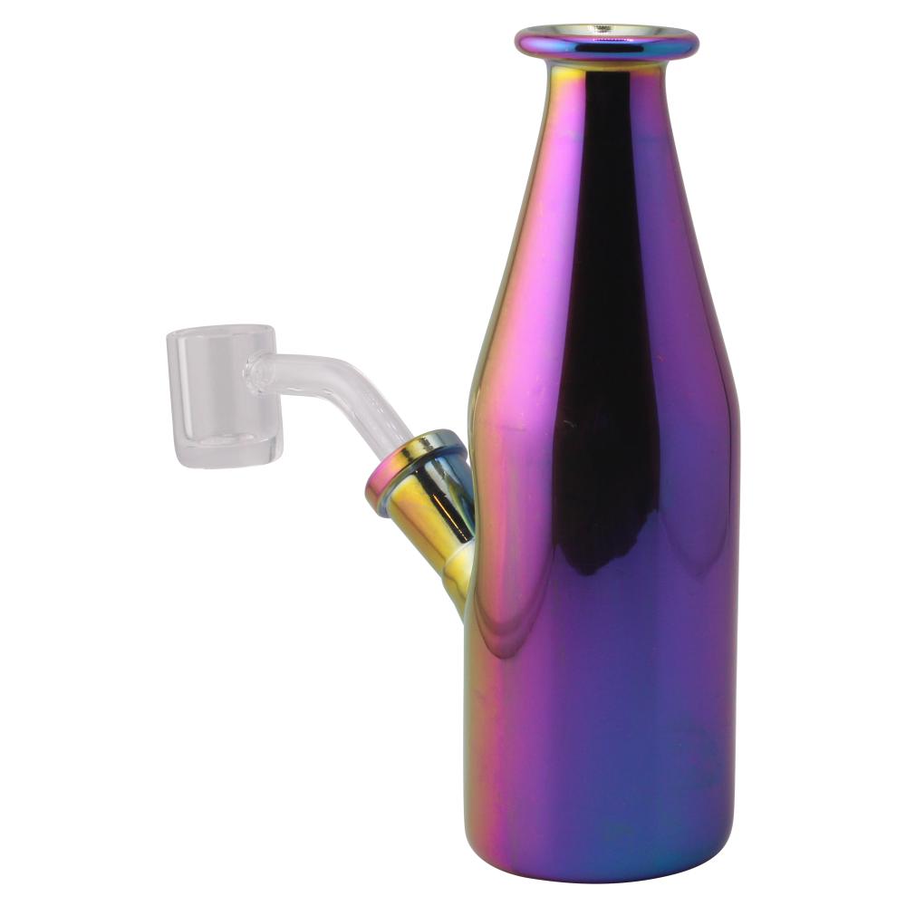 6.5" Bottle Thick Pyrex Glass Water Pipe-Rainbow