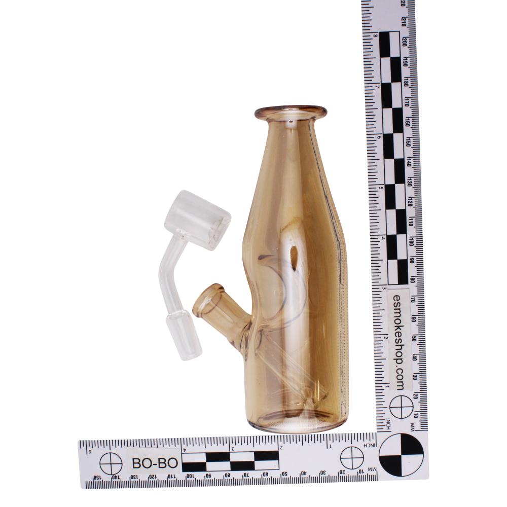 6.5" Bottle Thick Pyrex Glass Water Pipe-Yellow